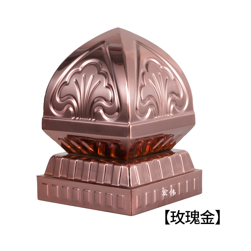 不锈钢方座连体球楼梯扶手装饰球空心圆球带底座欧式莲花连体球 - 图2