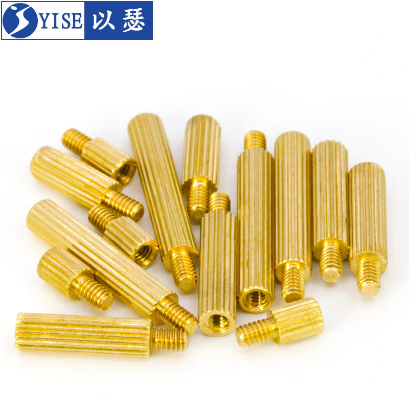 滚花铜柱M2单头圆形铜柱螺丝 安防监控铜柱 摄像头铜螺丝柱铜支柱 - 图3