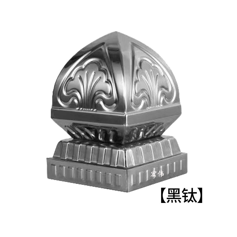 不锈钢方座连体球楼梯扶手装饰球空心圆球带底座欧式莲花连体球 - 图3