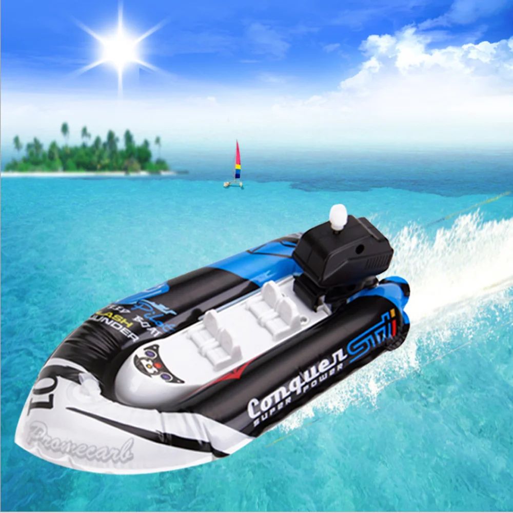 Inflatable Speed Boat Wind Up Toy Float In Water Kids Toys C-图3