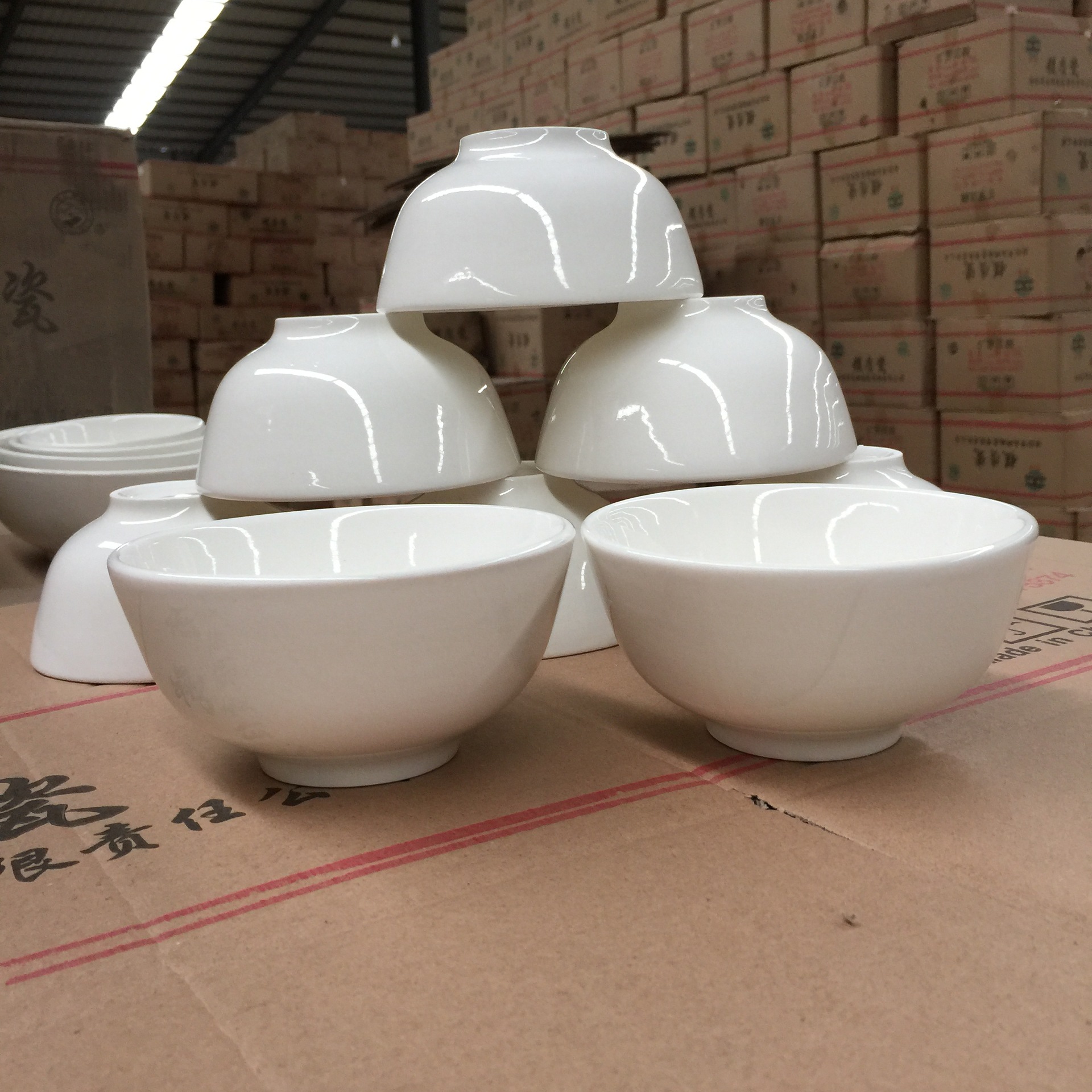 米饭碗饭店专用特厚陶瓷碗餐厅专用碗小白碗商用餐饮店酒店罗汉碗