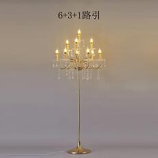 Дорожные цитируется 婚礼婚庆舞台布置道具铁艺电镀金色多头水晶路引立式t台装饰灯