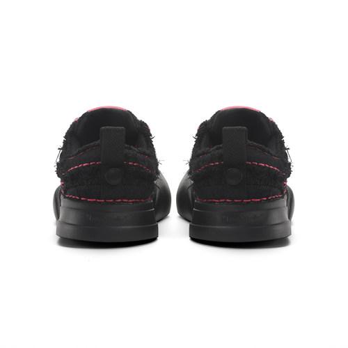 Ouder smiler开口笑帆布鞋女厚底增高圆头板鞋摇滚甜心黑粉大头鞋 - 图1