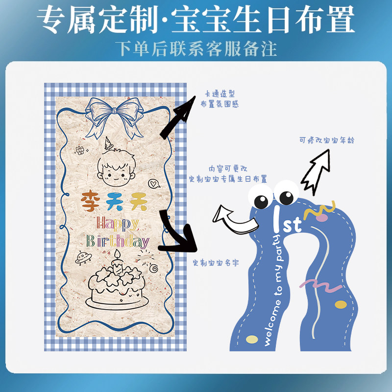 韩系男宝宝周岁生日布置装饰家庭版抓阄道具定制KT板气球氛围感墙,淘宝优惠券,粉丝福利购,淘宝优惠卷