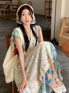 法式少女蕾丝氛围感头巾丝巾女夏