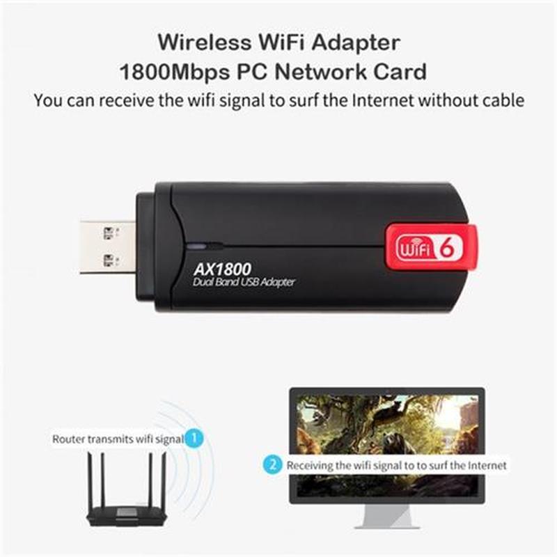 AX1800 1800Mbps WiFi 6 USB Adapter Dual Band 2.4G/5Ghz USB 3 - 图3