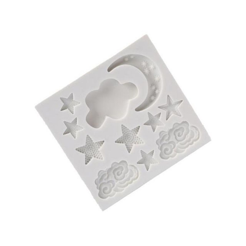 Moon Stars Clouds Silicone Mold Fondant Mold Home Fondant To-图1