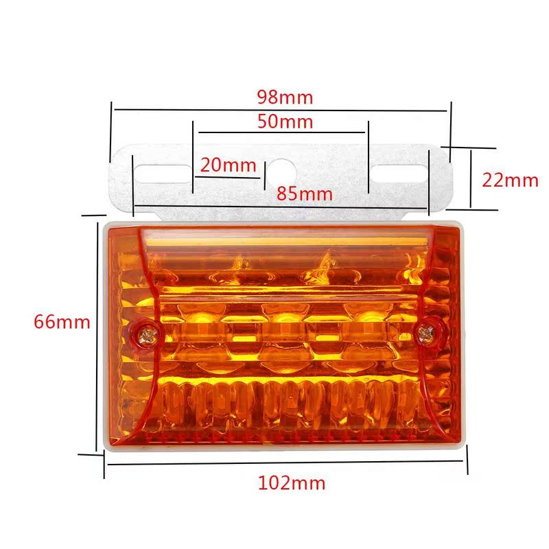2pcs 24V LED Car Truck Side marker Light with Down Backlight - 图0
