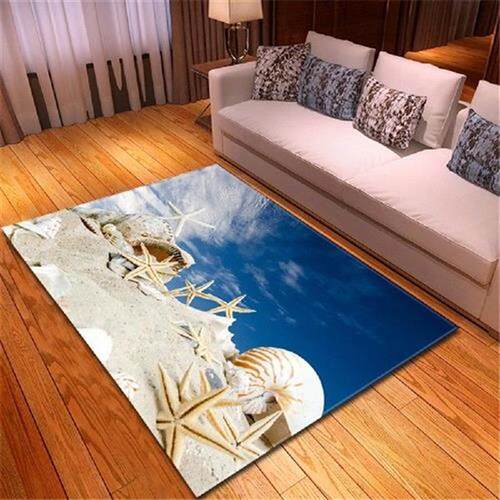 3D Beach Shells Children Play Mat Kids Room Decor Bedside - 图1