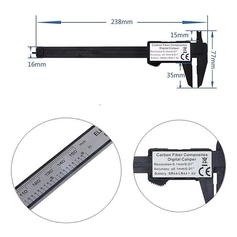 150mm 100mm Electronic Digital Caliper 6 Inch Vernier Calipe - 图3