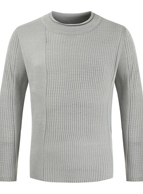 Men's sweater low neck round mouth solid color sweat