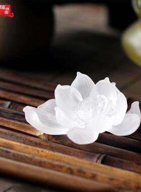 古法琉璃莲花香插 禅意摆件香托香座线香 香炉 琉璃 茶席摆件装饰