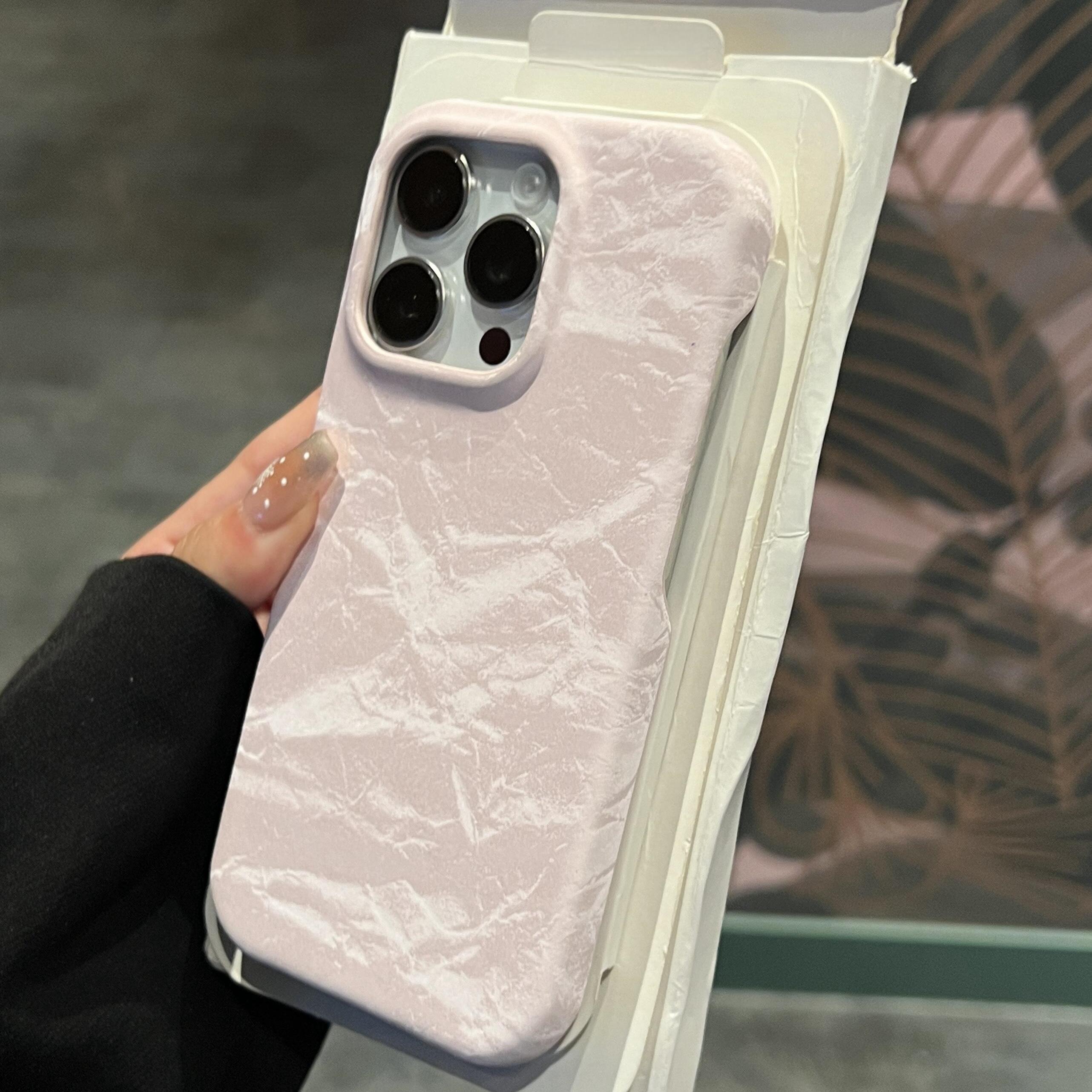 秋冬千金感丝绒奶蓝色适用苹果16promax手机壳新款iPhone15/14缎面手感好16plus半包防摔13Pro男女12防指纹11