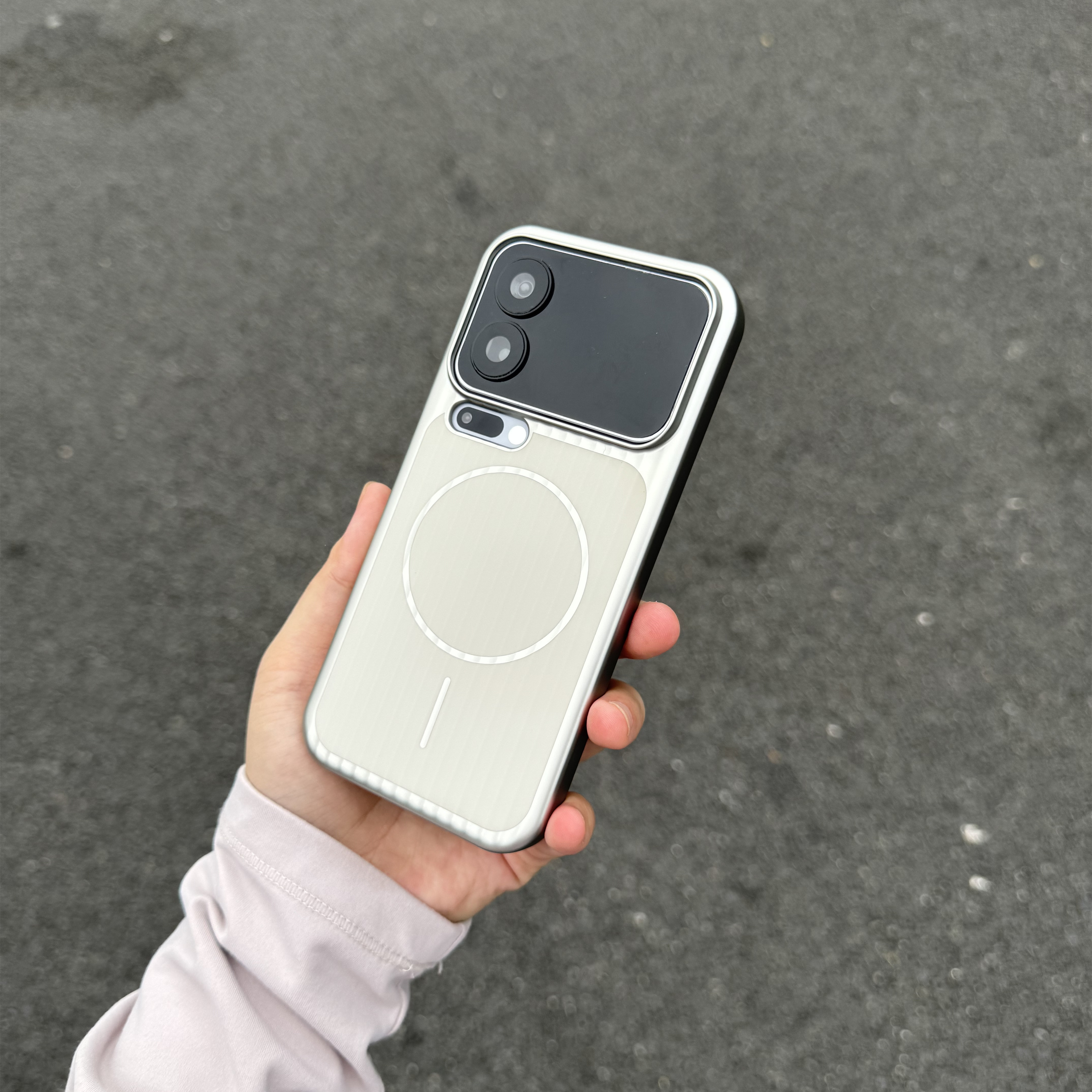 太空银色钛盾磁吸适用小米17promax手机壳iPhone17PM瓦楞纹17PRO金属漆iP16/15Pro独立按键轻薄新款全包硬壳 - 图0