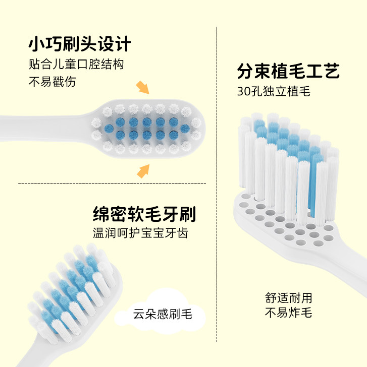 修洁儿童牙刷3到12岁3—6岁牙刷儿童宝宝牙刷幼儿牙刷软毛6-12岁