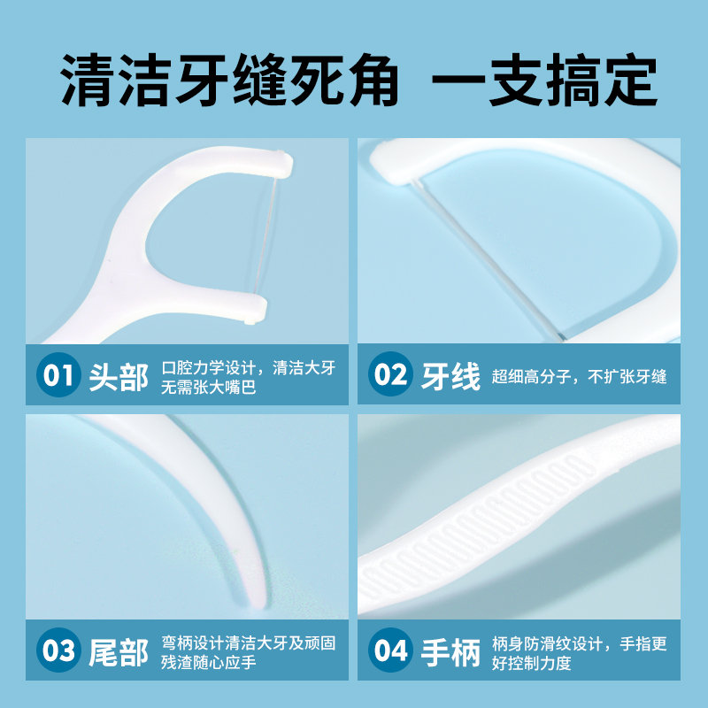 修洁牙线一次性牙签细滑牙线便携牙线盒装剔牙牙线女男