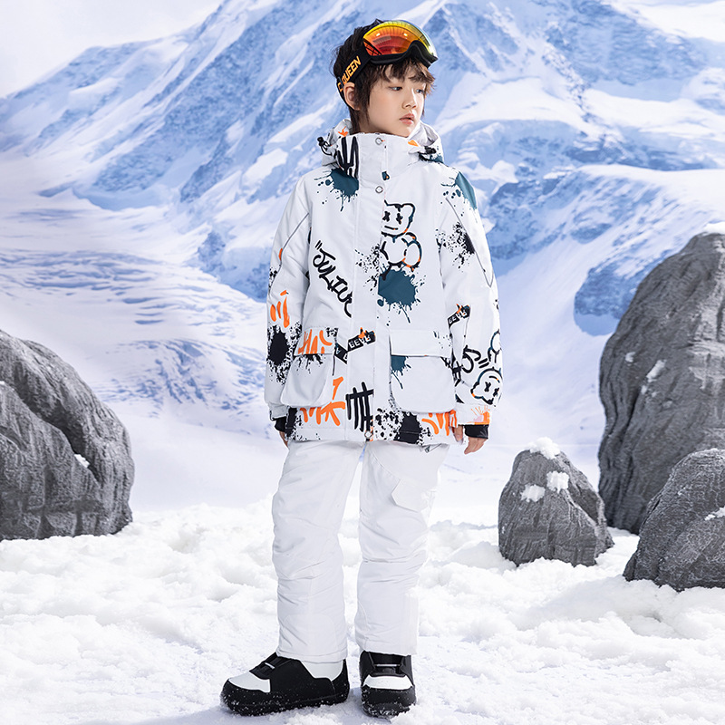 小驴贝冬季新款儿童滑雪服套装男女童防风防泼水保暖加厚滑雪衣裤
