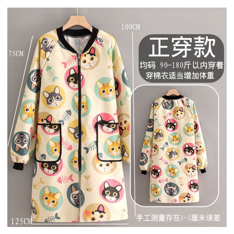 简约新款帆布围裙正穿衣长袖家用厨房透气耐磨洋气女罩衣工作服男,淘宝优惠券,粉丝福利购,淘宝优惠卷