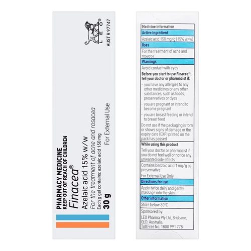 澳洲进口15%Finacea壬二酸凝胶乳膏软膏医用祛痘膏闭口粉刺痤疮 - 图3