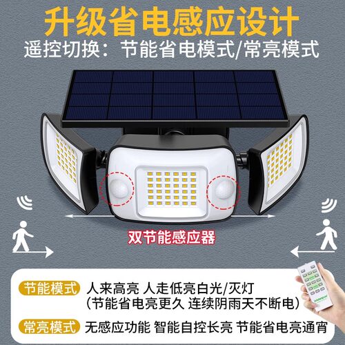 2026新款太阳能庭院灯照明路灯院子外墙户外农村家用室外露台壁灯 - 图1