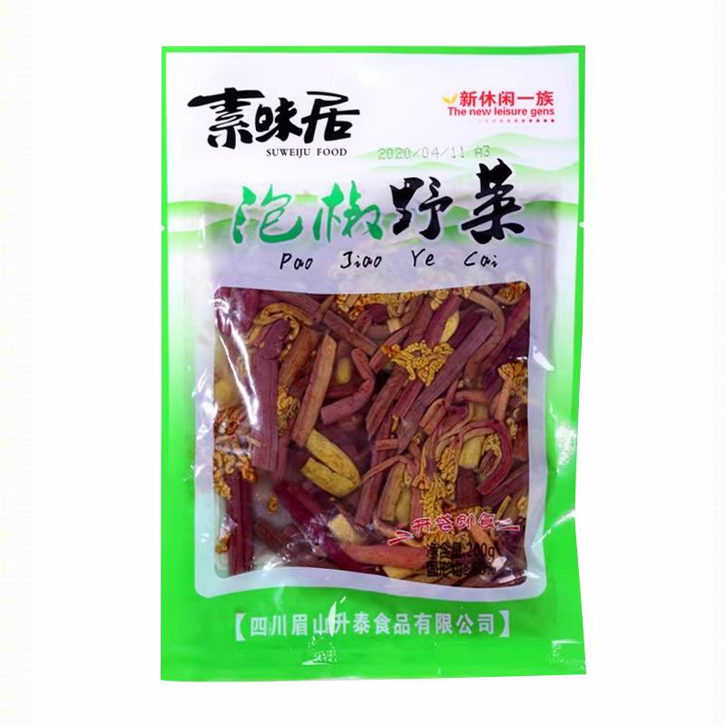 素味居泡椒山椒野菜200g袋野山椒味蕨菜红油即食菜下饭菜眉山泡菜