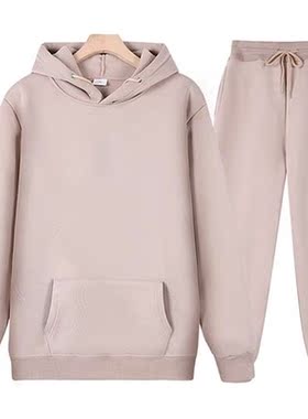 Men s Tracksuit Women Solid Color Long Sleeve Hooded