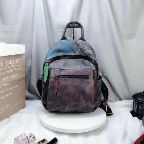 Johnature Genuine Leather Retro High Quality Women Backpack - 图0