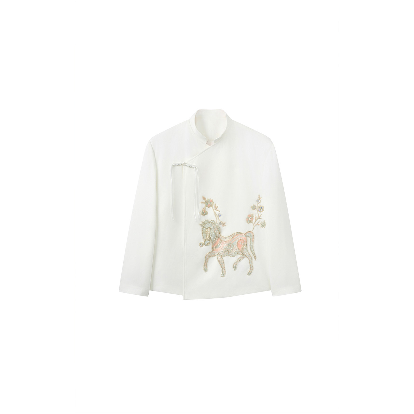 介尺JIECHI「以梦为马」新中式盘扣休闲白色西服外套男高级感上衣,淘宝优惠券,粉丝福利购,淘宝优惠卷