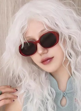 多巴胺椭圆酒红色猫眼墨镜