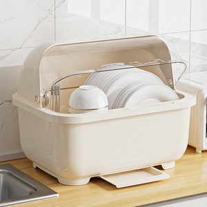 碗筷收纳盒餐具碗柜放碗碟架厨房家用装盘沥水置物架子防尘C