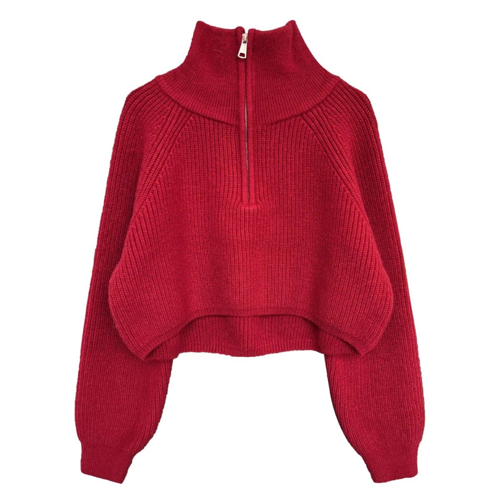 法国Rixo Rane法式轻奢⭐半高领拉炼针织衫毛衣女冬高腰宽松加厚,淘宝优惠券,粉丝福利购,淘宝优惠卷