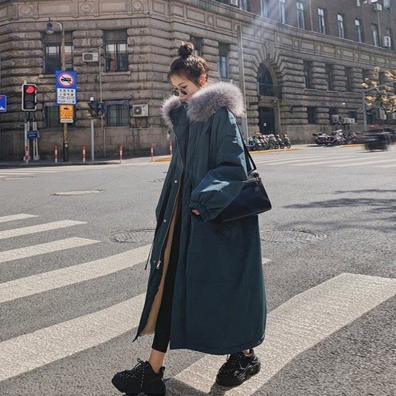 2024年冬季新款长版过膝收腰派克棉服大衣爆款加绒加厚棉衣外套女,淘宝优惠券,粉丝福利购,淘宝优惠卷