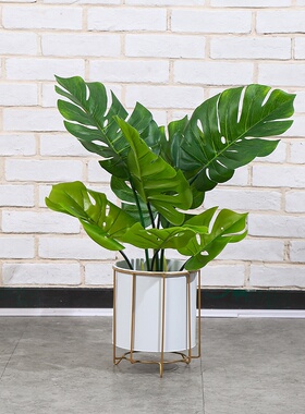 仿真树龟背竹绿植装饰植物造景大型盆栽室内客厅落地家居摆件假树