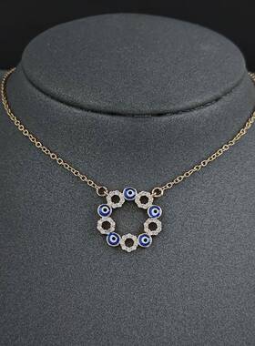 shein货源时尚个性滴胶恶魔之眼女士项链小红书推荐明星同款x7374