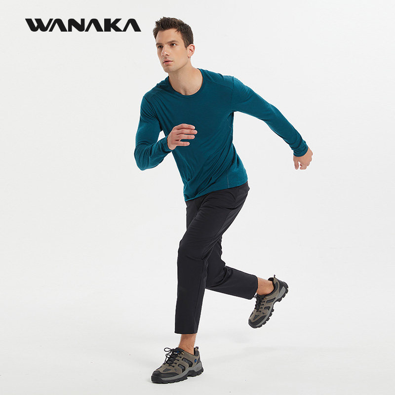 WANAKA美利奴羊毛100%长袖T恤男柔软透气户外速干衣滑雪徒步爬山,淘宝优惠券,粉丝福利购,淘宝优惠卷