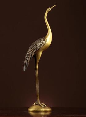 好运纯铜鹤摆件落地大龟鹤长寿龟客厅家装生日铜鹤