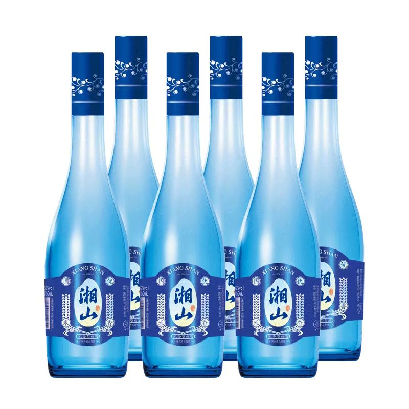 桂林湘山酒42度蓝瓶米香型光瓶白酒460ml*6瓶纯粮食酒广西特产