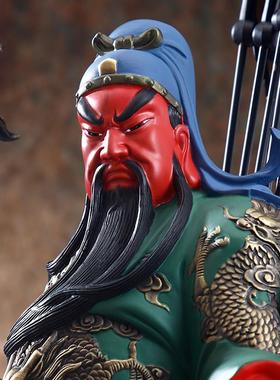 全铜关公摆件客厅武财神爷关羽铜像关二爷神像店铺招财立刀关公像