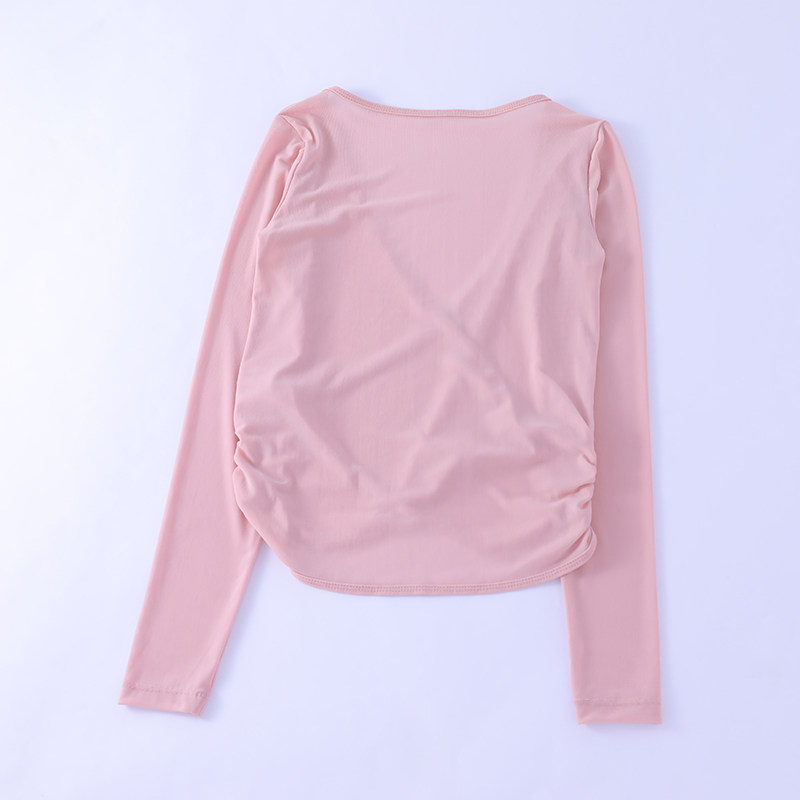 蜂巢网纱外穿显瘦运动健身长袖透气显腰细T恤普拉提训练罩衫女秋,淘宝优惠券,粉丝福利购,淘宝优惠卷