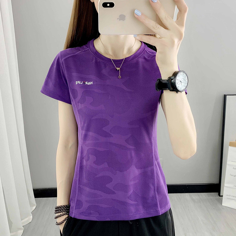 户外速干衣女短袖T恤圆领修身显瘦透气弹力休闲运动跑步短袖T恤衫,淘宝优惠券,粉丝福利购,淘宝优惠卷