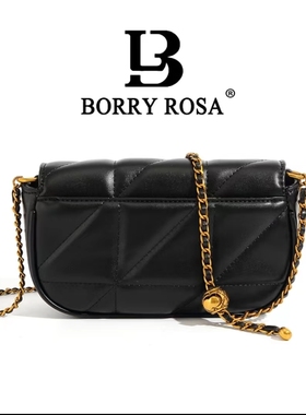 BORRY ROSA/柏丽罗莎时尚潮流小方包米奇菱格轻奢女包链条斜跨包