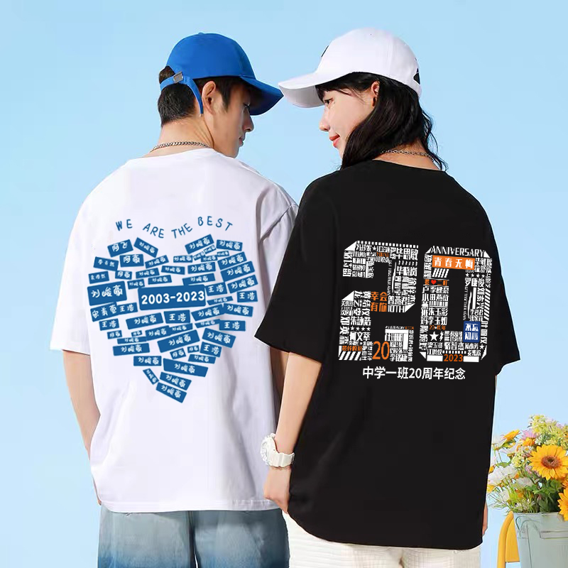 同学聚会t恤定制20年10周年30年毕业班服短袖纯棉纪念文化衫印字-图3