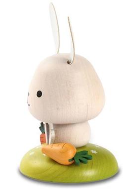 Jeancard木质卡通动物兔子车载摆件车内装饰家居摆饰儿童女生礼物