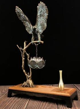 全铜吊炉茶道禅意香薰炉家用室内创意摆件办公室桌面摆设装饰用品