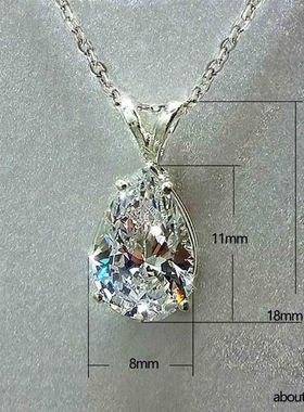 跨境新款欧美时尚水滴形项链时尚简约镶钻设计款吊坠 项链