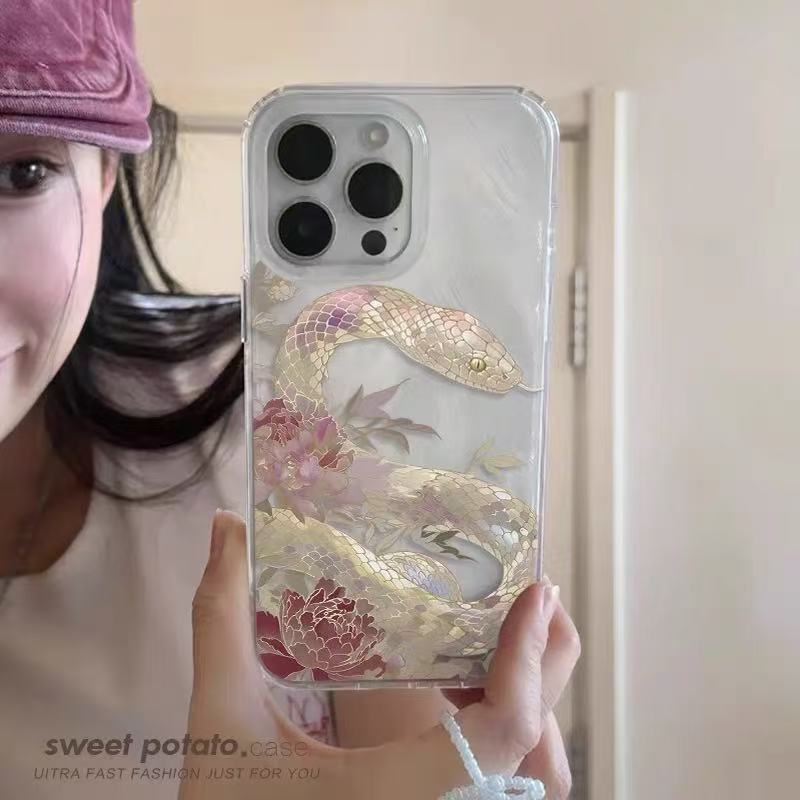 中式繁花金蛇适用于三星s25plus手机壳s24+s23/s22/s21FE新款保护套note20ultra/s10/9/8女防摔A54/53羽纱 - 图0