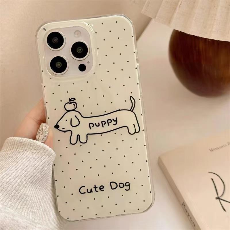 波点腊肠狗适用于oppofindx9手机壳findx7Ultrax6prox8sX5/X3/新款K12x/11/10女K9S保护套FINDX3NEO/X2透明 - 图2