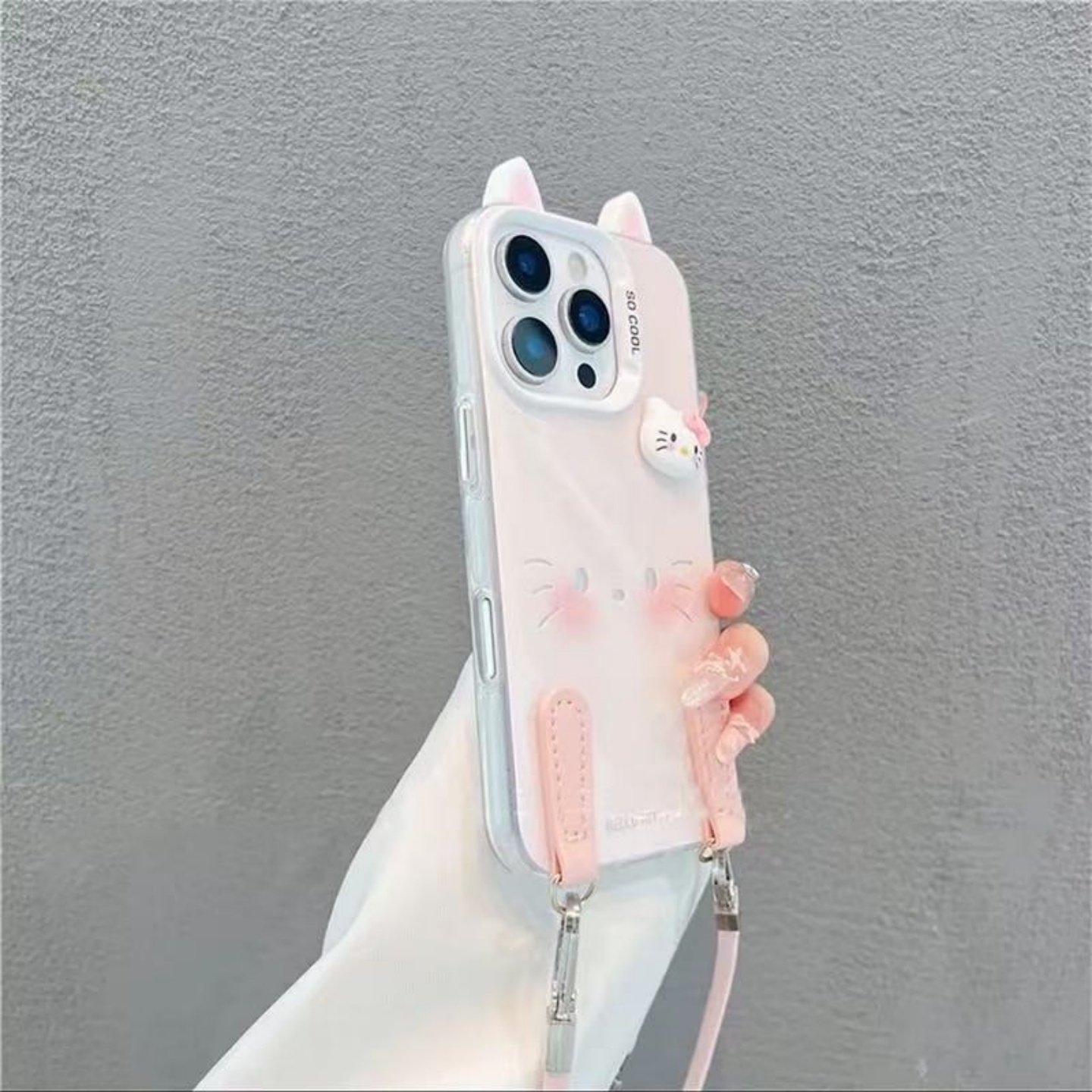 火翔粉底猫脸适用于OPPO K12Xs/11手机壳A6PROgti/A2M/A3保护套A97/96/93/73新A58X/57/56防摔女A15/A32元气 - 图0