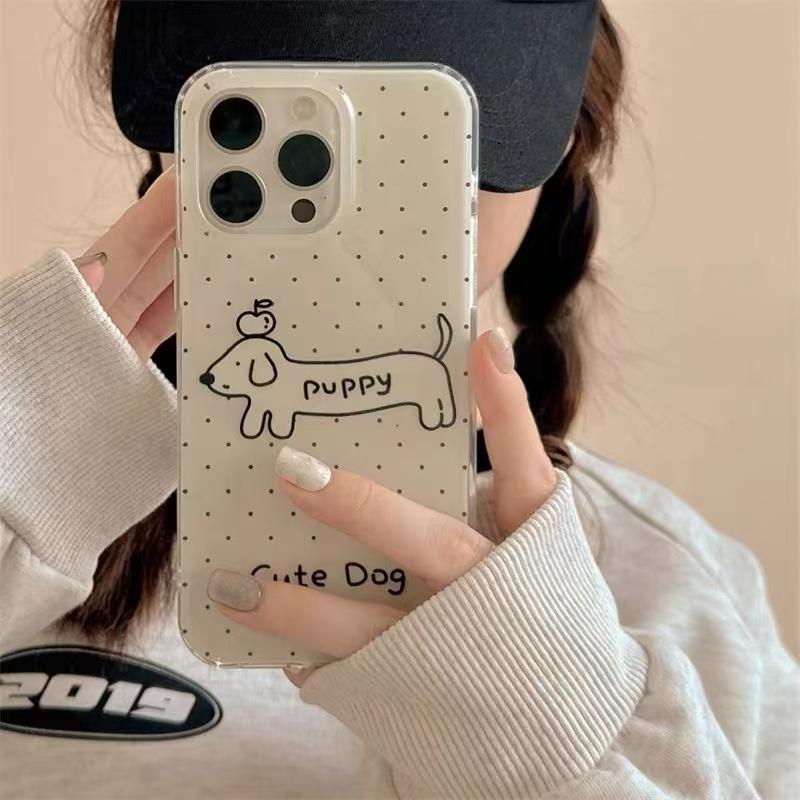 波点腊肠狗适用于oppofindx9手机壳findx7Ultrax6prox8sX5/X3/新款K12x/11/10女K9S保护套FINDX3NEO/X2透明 - 图0