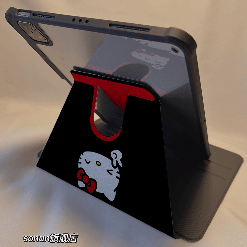 倚琪 比耶凯蒂2025新款iPad10/9保护壳适用苹果air5/4/3透明8旋转10.2卡通Pro12.9/13亚克力mini7平板硅胶套6,淘宝优惠券,粉丝福利购,淘宝优惠卷